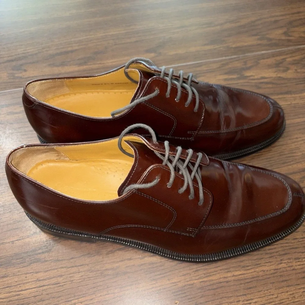 Cole Haan Men's Burgundy Cordovan Leather Split Toe Oxford Dress Shoe Size 9.5‎